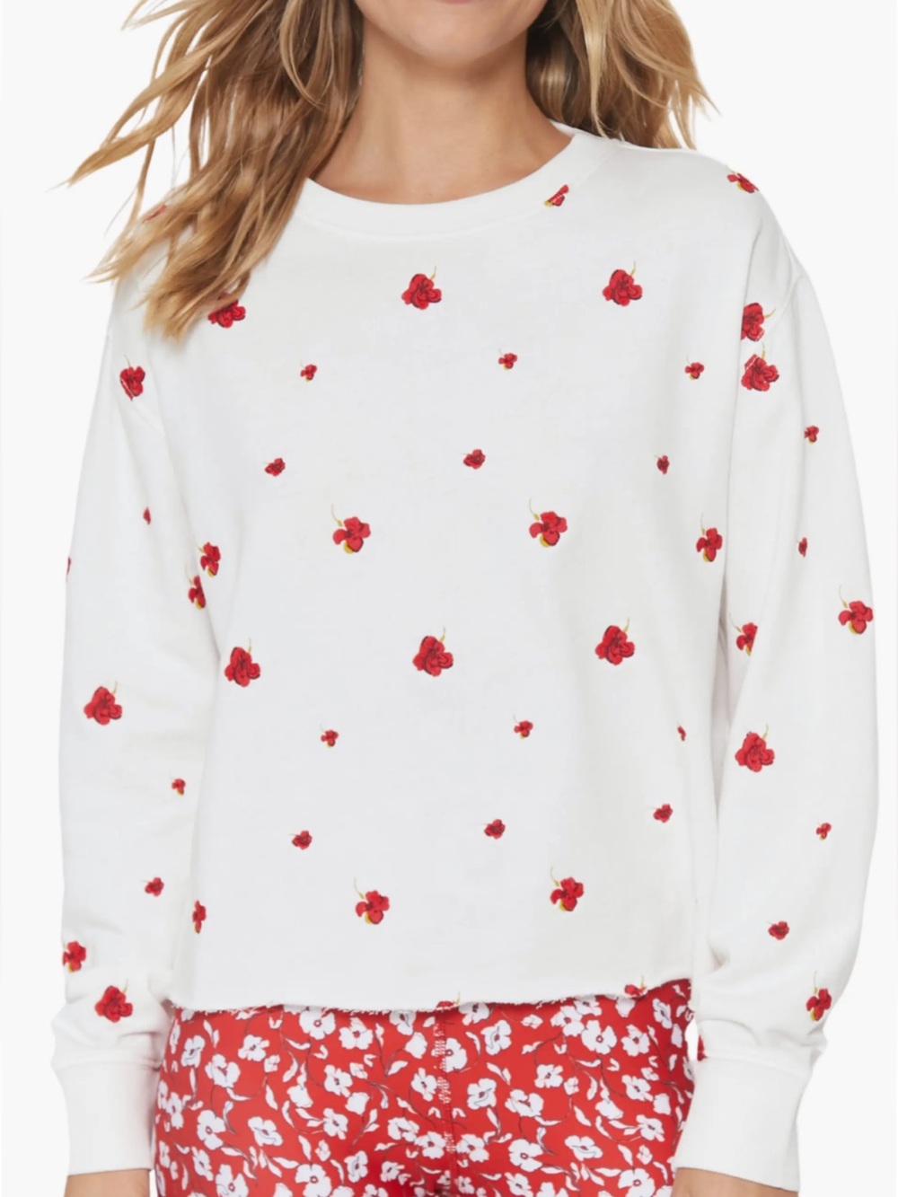 Spiritual Gangster Mazzy Pullover Floral Motif Crewneck Sweatshirt